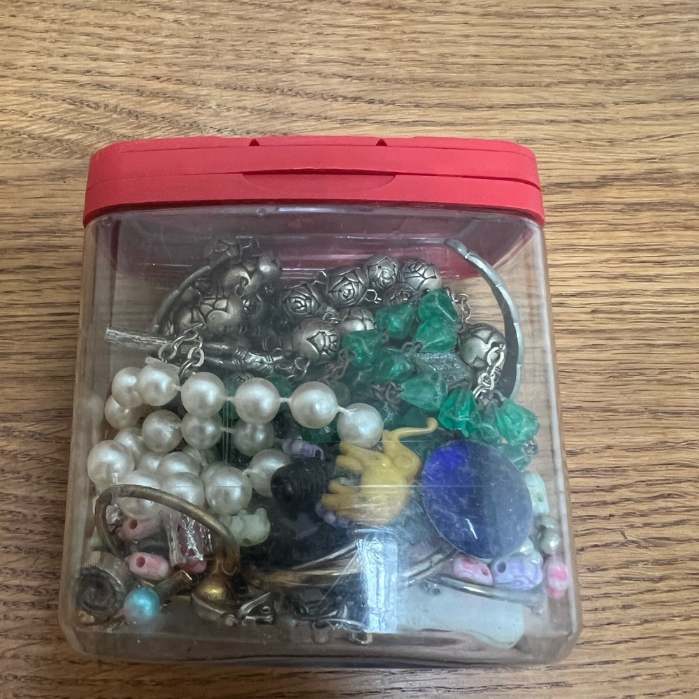Assorted Jewelry and crafting grab Box